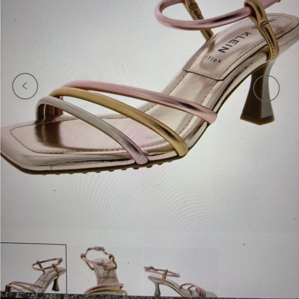 MAKE OFFER ! Anne Klein Pink and Gold Heels with Sculptural Design
